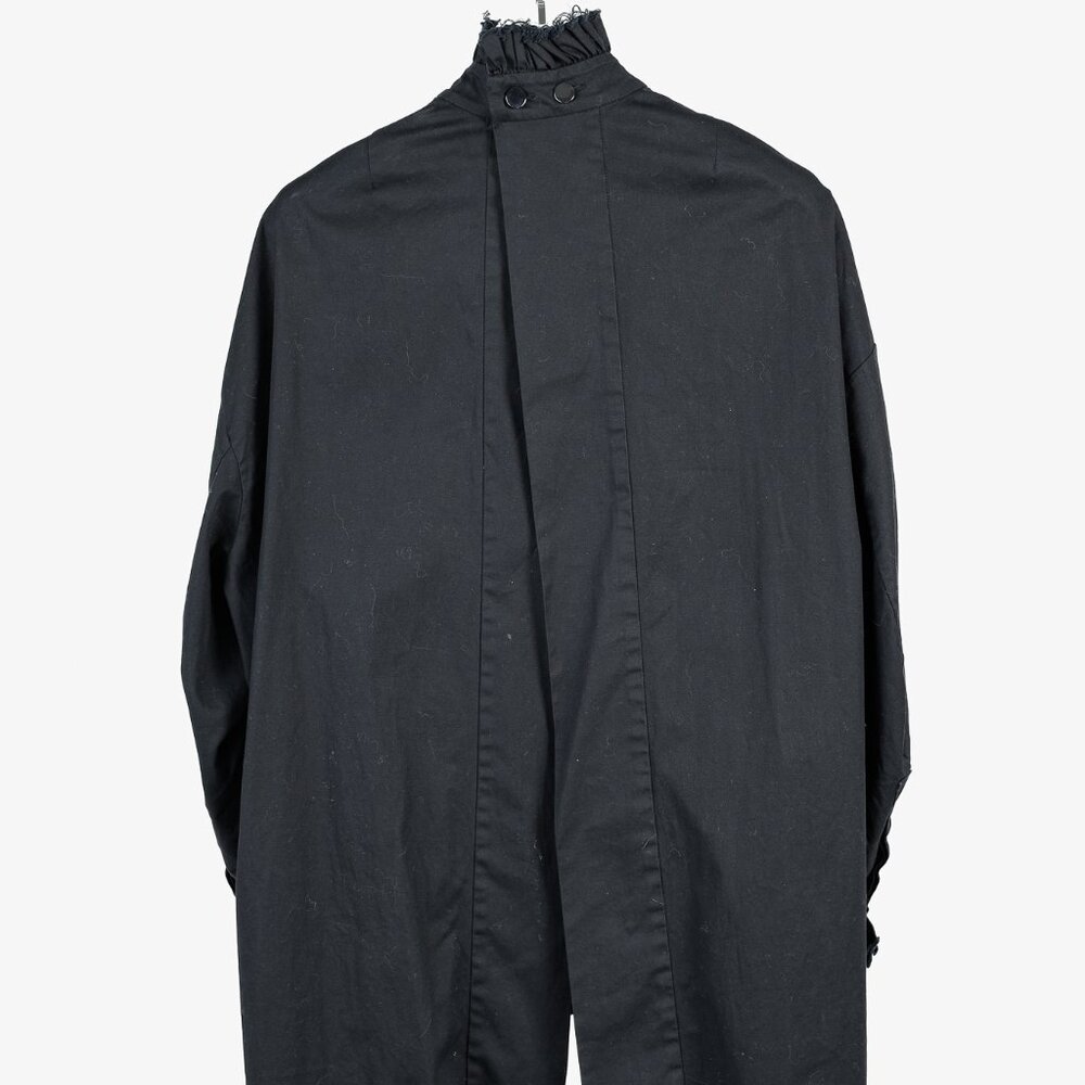 Ellery Rail Road Black Cotton Oversized Lace-Up Shirt - Picture 3 of 16